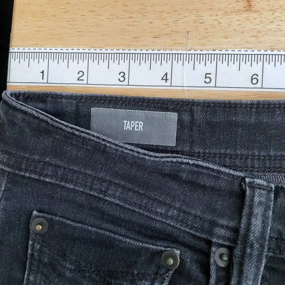 Revtown Taper Jeans Mens 32x32 Black Denim Stretch Cotton Blend Dark Wash‎